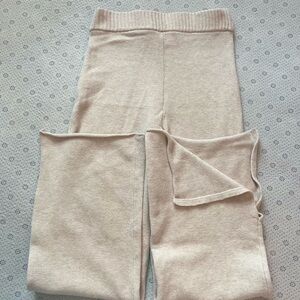 Gilly Hicks Cream Knit Leggings with Ribbed Waistband